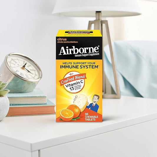 Airborne 1000mg Chewable Tablets with Zinc, 96 Tablets,