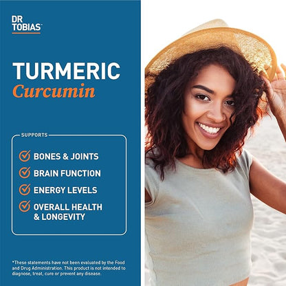 Dr. Tobias Turmeric Curcumin Supplement Support,1500 mg 95% Curcuminoids, 120 Capsules