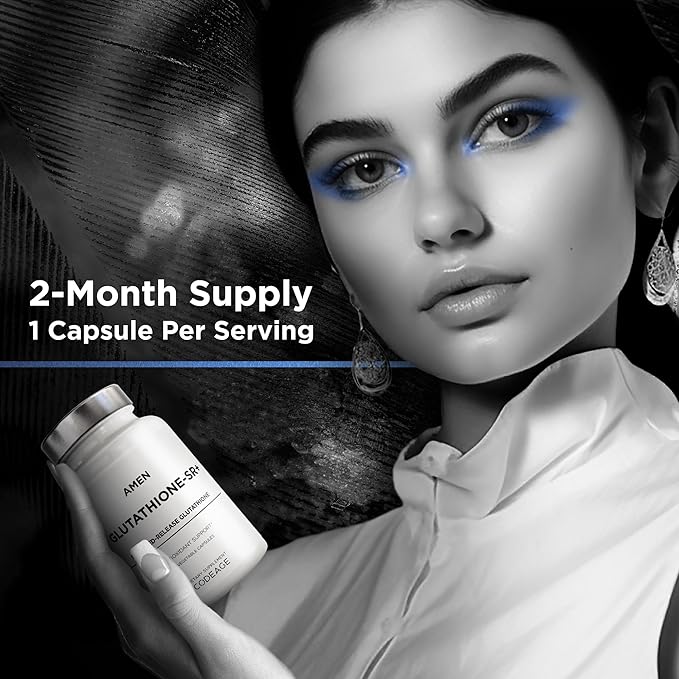 Amen Glutathione-SR+ Advanced Sustained-Release Supplement 2-Month Supply 60 Capsules