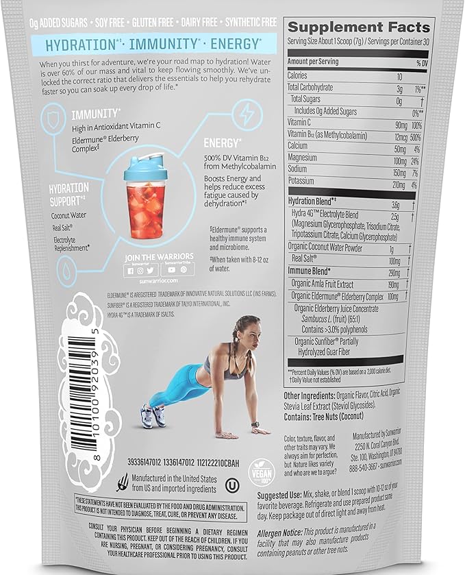 Sunwarrior Vegan Hydration Blend Electrolyes Supplement 30 Servings
