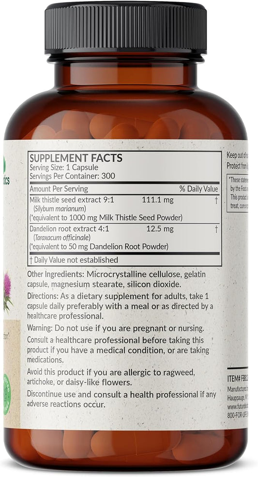 Futurebiotics Milk Thistle Silymarin Marianum & 300 Capsules