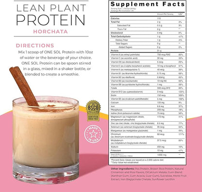 One Sol Lean Plant Protein Powder 100% Plant-Based