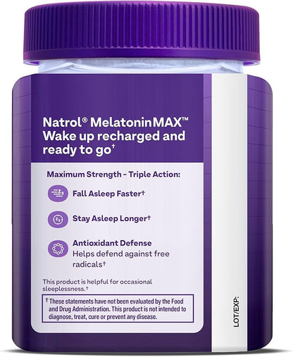 Natrol MelatoninMax Sleep Aid Gummy, 10mg 10mg, 80 80 Blueberry