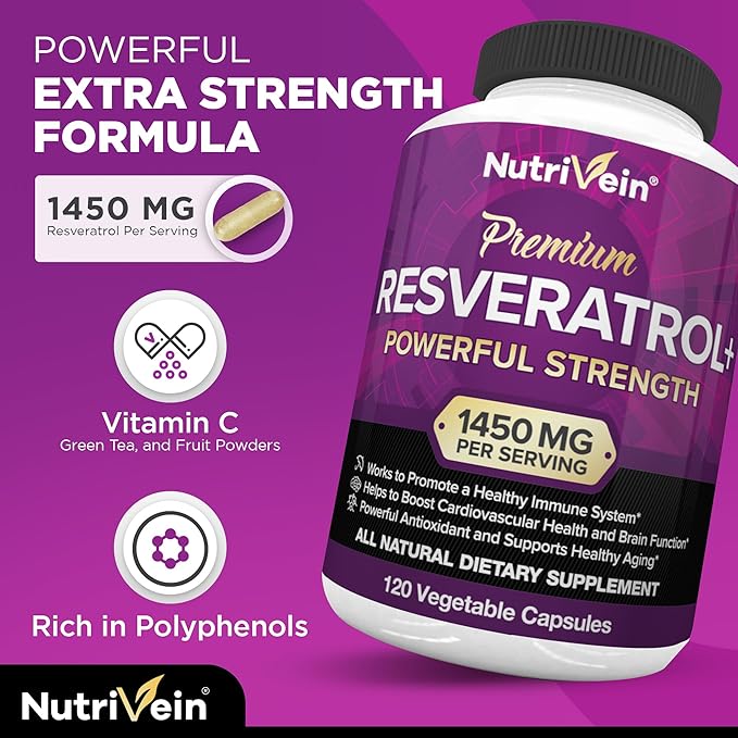 Nutrivein Resveratrol 1450mg 120 Capsules