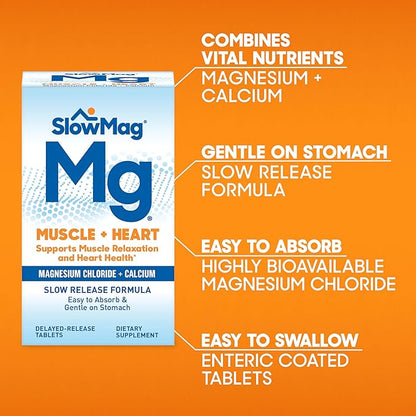 SlowMag Muscle + Heart Magnesium Chloride 60 Count