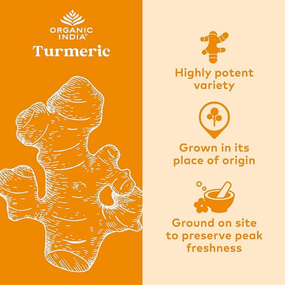 ORGANIC INDIA Turmeric Curcumin with Black Pepper 90 Capsules