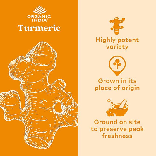 ORGANIC INDIA Turmeric Curcumin with Black Pepper 90 Capsules