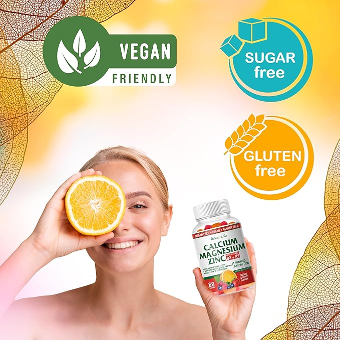 Calcium Magnesium Zinc Gummies with Vitamin D3 & K2 -