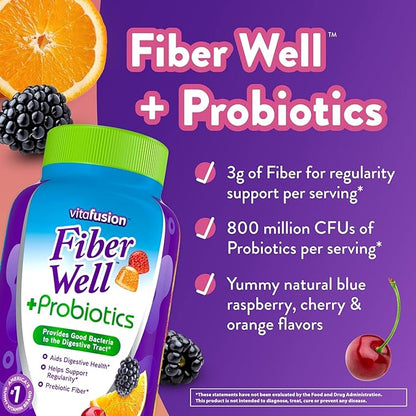Vitafusion Fiber Well + Probiotics 60 90 Count