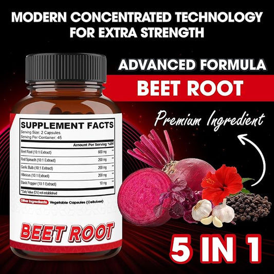 agobi 5in1 Beet Root Capsules 12100mg 90 Vegan