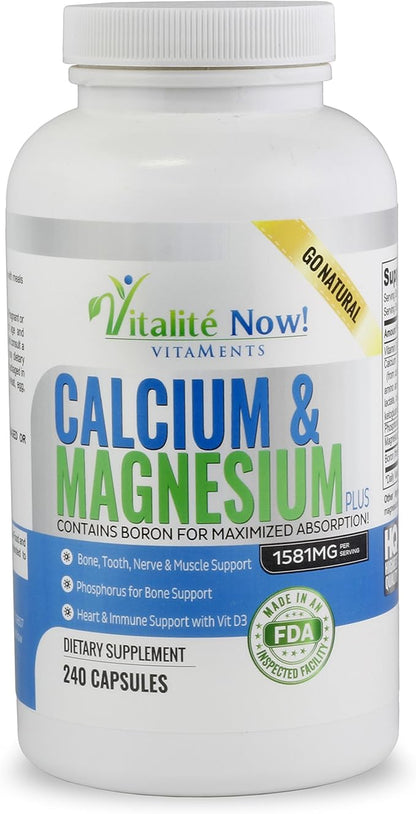 Best Calcium & Magnesium + Vitamin D3 400 400 IU 10 Forms 240 Capsules 2 Month