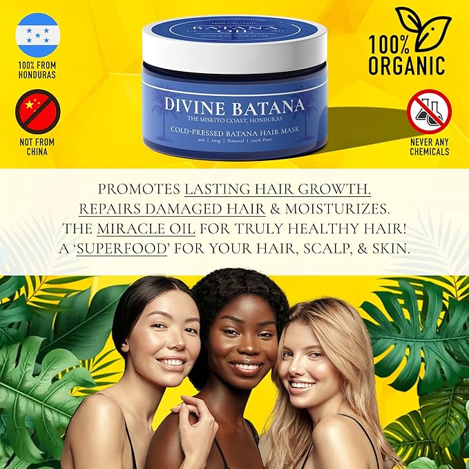 100% COLD-PRESSED (Unscented) Batana Oil - Thicker, Fuller Hair! Fights Thinning & Promotes Growth. A Hair & Scalp 'SUPERFOOD'! Repairs Damage & Rich in Vitamin E.