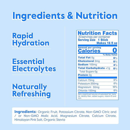 Nectar Hydration Packets - Electrolytes Powder Packets - Sugar Free & 0 Calorie - Organic Fruit Liquid Daily IV Hydrate Packets for Dehydration Relief and Rehydration (Variety 30 Pack)