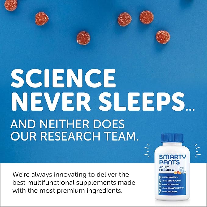 SmartyPants Multivitamin for Men & Women: D3, C, B12, B6, B6, Vitamin 3 Fish 180 Count (30 Day