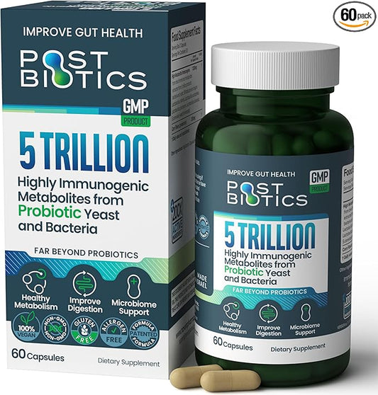 NAVEH PHARMA Adult Postbiotics Capsules for Women & Men | Postbiotics for Gut Health with 200X Ingredients Than Probiotic & Prebiotic | Support: Immunity, Digestion, Microbiome & Metabolism