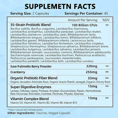 Probiotics for Men 100 Billion CFU 90 Veg