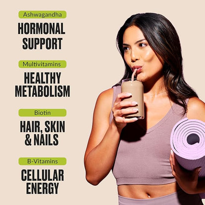 VitaHustle ONE Superfood Protein All-in-One Nutrition Shake, 20g Chocolate Plant Protein, 86 Superfoods, Vitamins, & Minerals, Ashwagandha, Adaptogens, Meal Replacement, 15 Servings