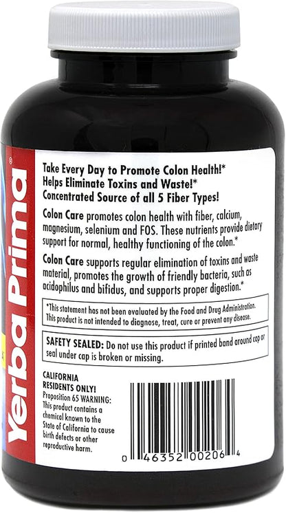 Yerba Prima Prebiotic Colon Care Capsules 180 Count 2), Gluten
