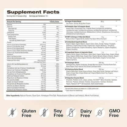 VitaHustle ONE Superfood Protein All-in-One Nutrition 20g Vanilla 86 Superfoods, 15 Servings