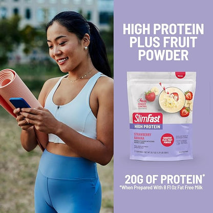 SlimFast High Protein Smoothie Mix Plus 21 Servings, 1.29 Pounds,