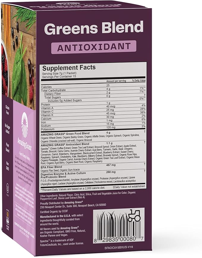Amazing Grass Greens Superfood Antioxidant: Greens 15 Servings