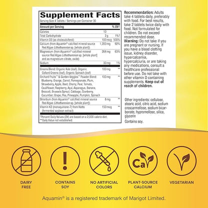Nature's Way Alive! Calcium Max Absorption, D3 & K2, Magnesium, 120 Tablets