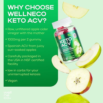 Advanced Keto ACV Gummies for Weight Loss 1000 Mg - ACV Gummies for Digestion, Metabolism, Detox - Apple Cider Vinegar, Beet FOS Fiber - Keto ACV Gummies Kelly Clarkson for Men and Women - Sugar Free
