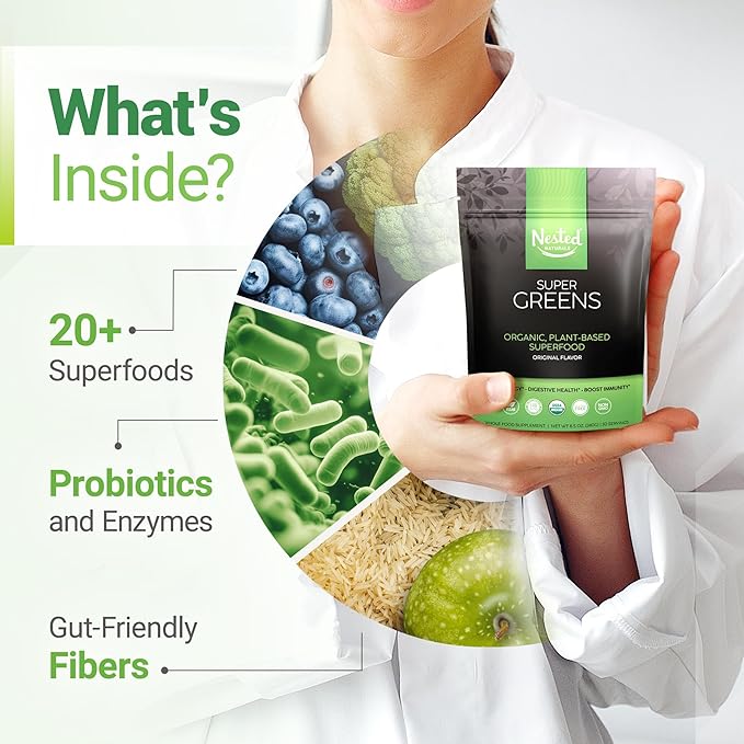 Super Greens Daily Greens Superfood Powder w/20+ Whole 2-Pack, 60 60 Servings