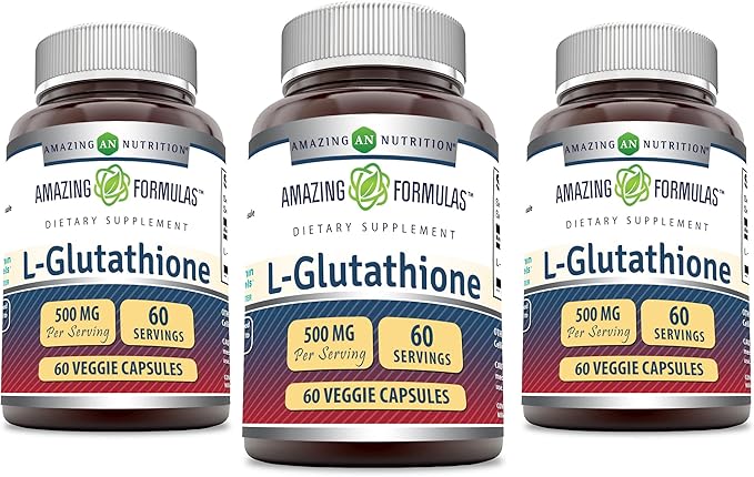 Amazing Formulas Reduced L-Glutathione Supplement 500 Mg 60 Veggie 3)