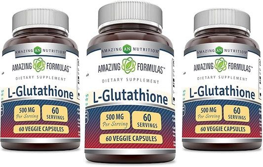 Amazing Formulas Reduced L-Glutathione Supplement 500 Mg 60 Veggie 3)