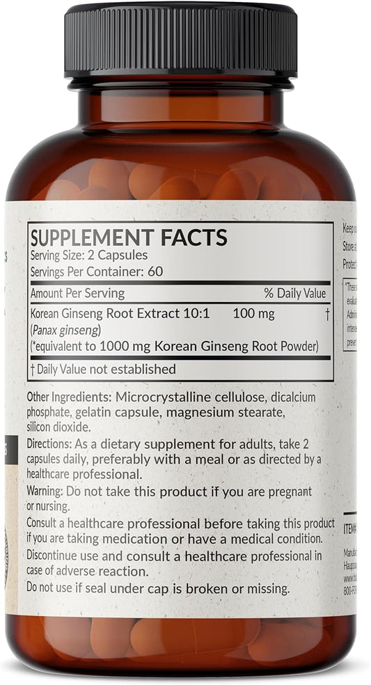Futurebiotics Korean Panax Ginseng 1000 MG 120 Capsules