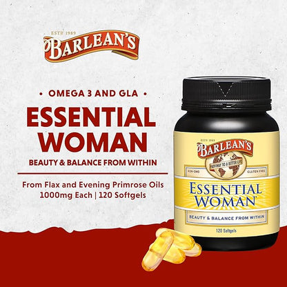 Barlean's Essential Woman Capsules, Hormonal Balance 3 6 6 9 9 and 120 Count