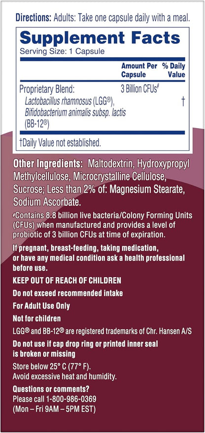 Phillips' Colon Health Daily Probiotic Capsules, 4-in-1 Symptom Defense to Help Defend Against Occasional Gas, Bloating, Constipation, and Diarrhea, Daily Supplement, 90 Count