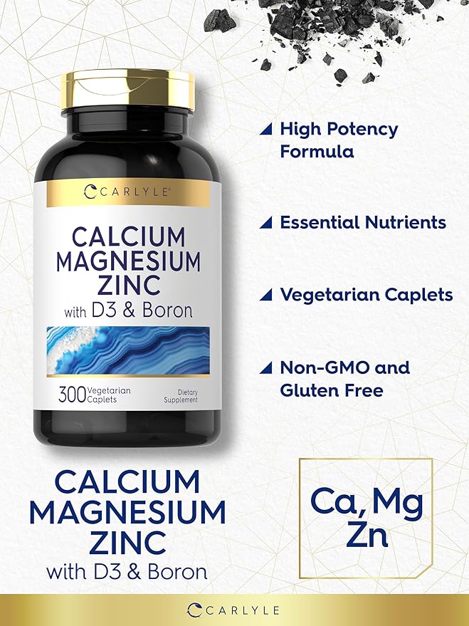 Carlyle Calcium Magnesium Zinc with Vitamin D3 and 300 Caplets