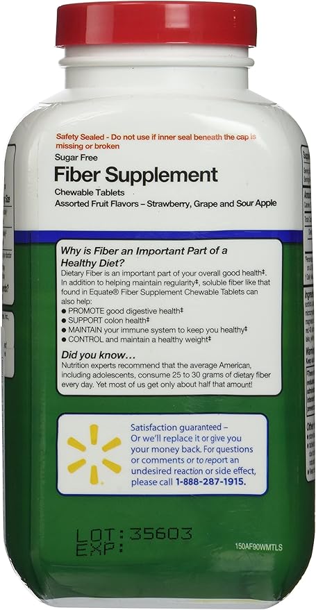 Equate - Fiber Supplement, 90 Chewable