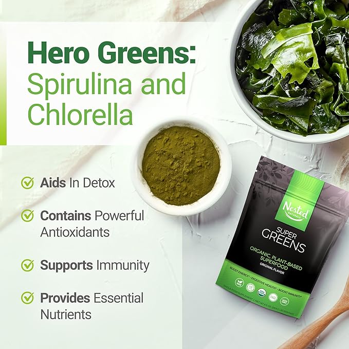 Super Greens Daily Greens Superfood Powder w/20+ Whole 2-Pack, 60 60 Servings