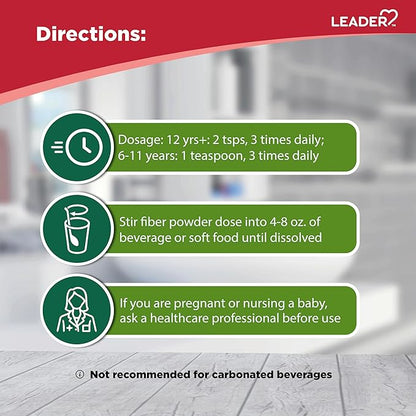 Leader Prebiotic Fiber Supplement Powder 100% Natural 62 Servings (8.7 OZ), 4