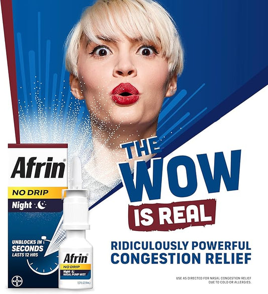 AFRIN No Drip Night Pump Nasal Mist 0.5 Fl 1)