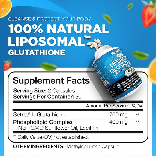 Nutrivein Liposomal Glutathione Setria® 700mg 60 Capsules