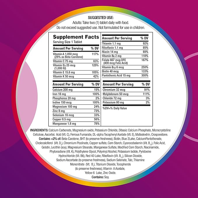 Centrum Multivitamin Tablet for Women, Multivitamin/Multimineral D3, B 200 Count