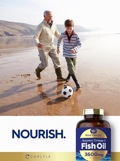 Carlyle Fish Oil Omega 3 Supplements 3600 mg 300 Softgels Omega-3 Fatty