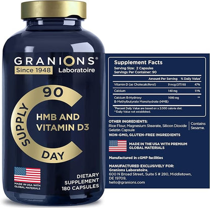 Vitamin D3 HMB Supplements 1000 MG 90 Servings