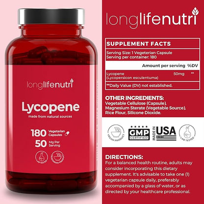 Lycopene 50mg 180 Vegetarian Capsules