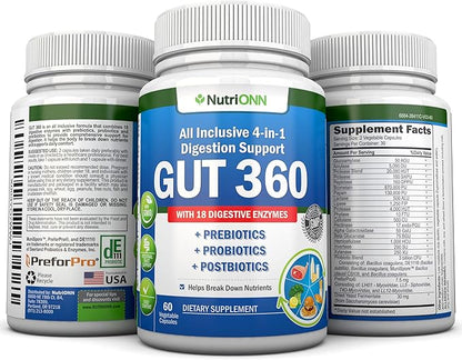 Probiotics, Prebiotics & Postbiotics with 18 4-in-1 Complete