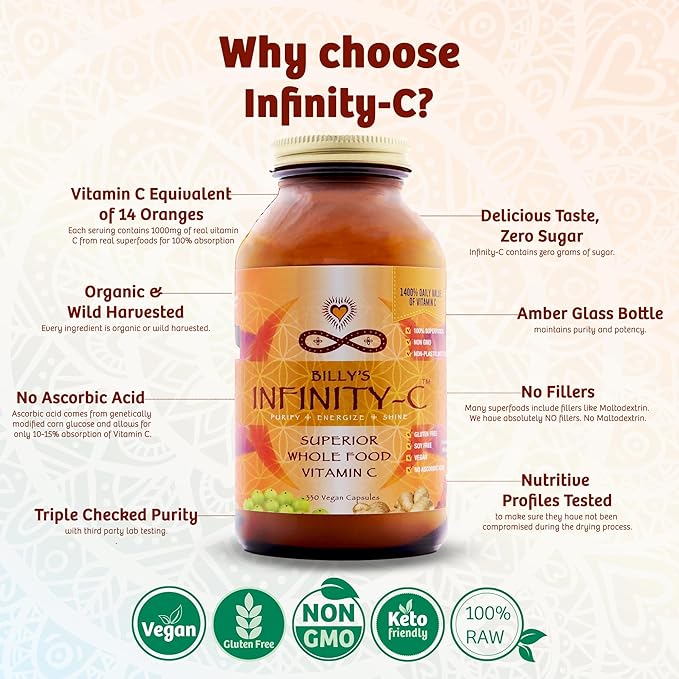 Infinity-C Organic Vitamin C Capsules 1000mg | (30 servings)