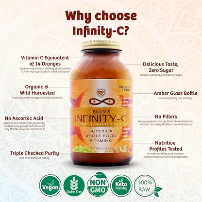 Infinity-C Organic Vitamin C Capsules 1000mg | (30 servings)