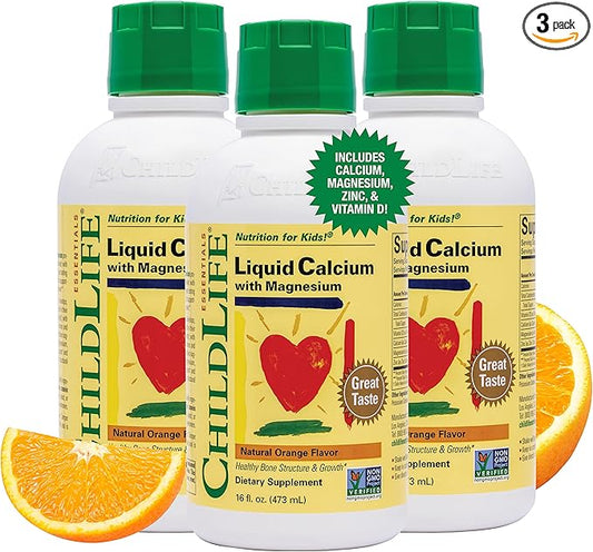 ChildLife Essentials Liquid Calcium Magnesium Supplement D3 & 16 Fl 3)