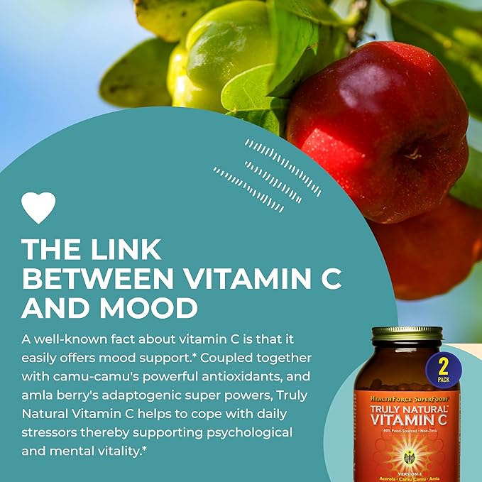 HEALTHFORCE SUPERFOODS Truly Natural Vitamin C 240 Vegan 60 Servings 2)