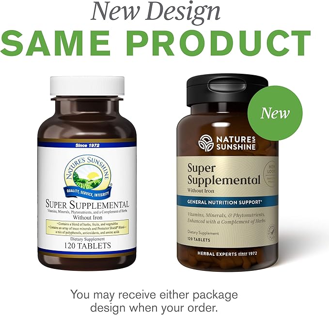Nature's Sunshine Super Supplemental w/o Iron, 120 Tablets
