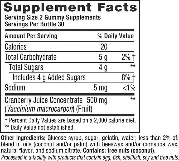 Vitafusion Cranberry Gummies for Women, 500mg 60ct